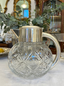 Carafă vintage din cristal și argint, cca. anii ‘50