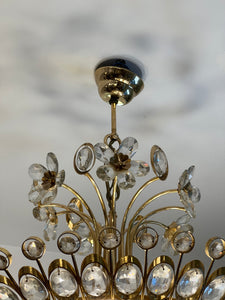 Candelabru vintage din bronz și cristale, cca. anii ‘70