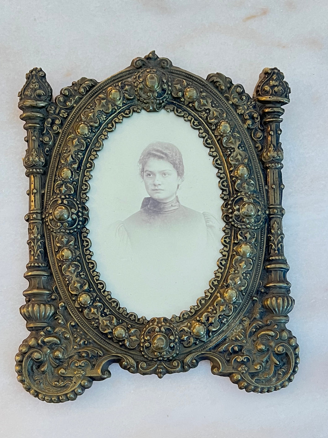 Ramă foto din bronz, cca. anii 1800, Italia