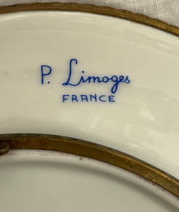 Scrumieră vintage din porțelan Limoges cu montură din bronz, cca. anii ‘50
