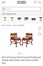 Încarcă imaginea în vizualizatorul Galerie, Masuta vintage din lemn de nuc si marmura
