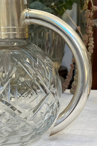 Carafă vintage din cristal și argint, cca. anii ‘50