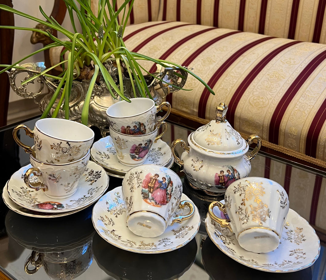 Set de ceai pentru 6 persoane, din porțelan, Limoges