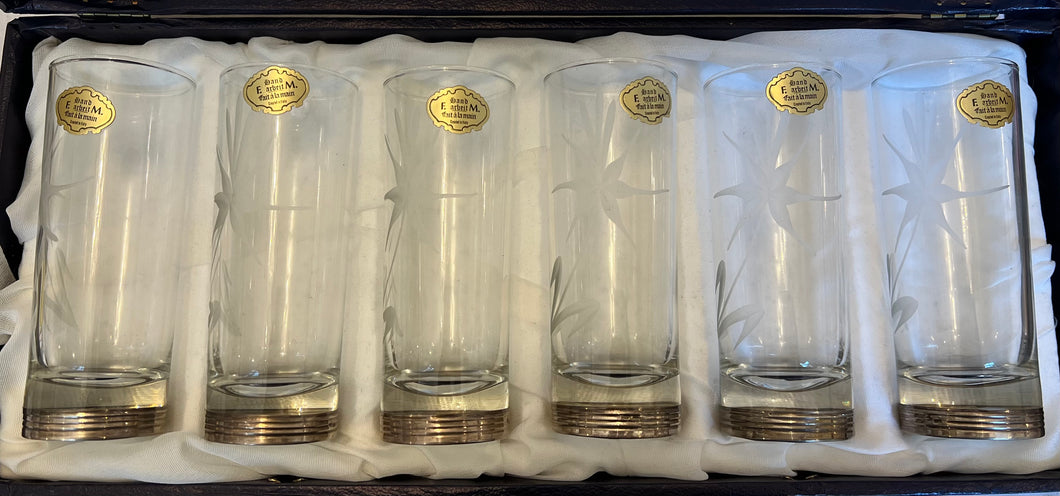 Set pahare de cristal și argint, Italia