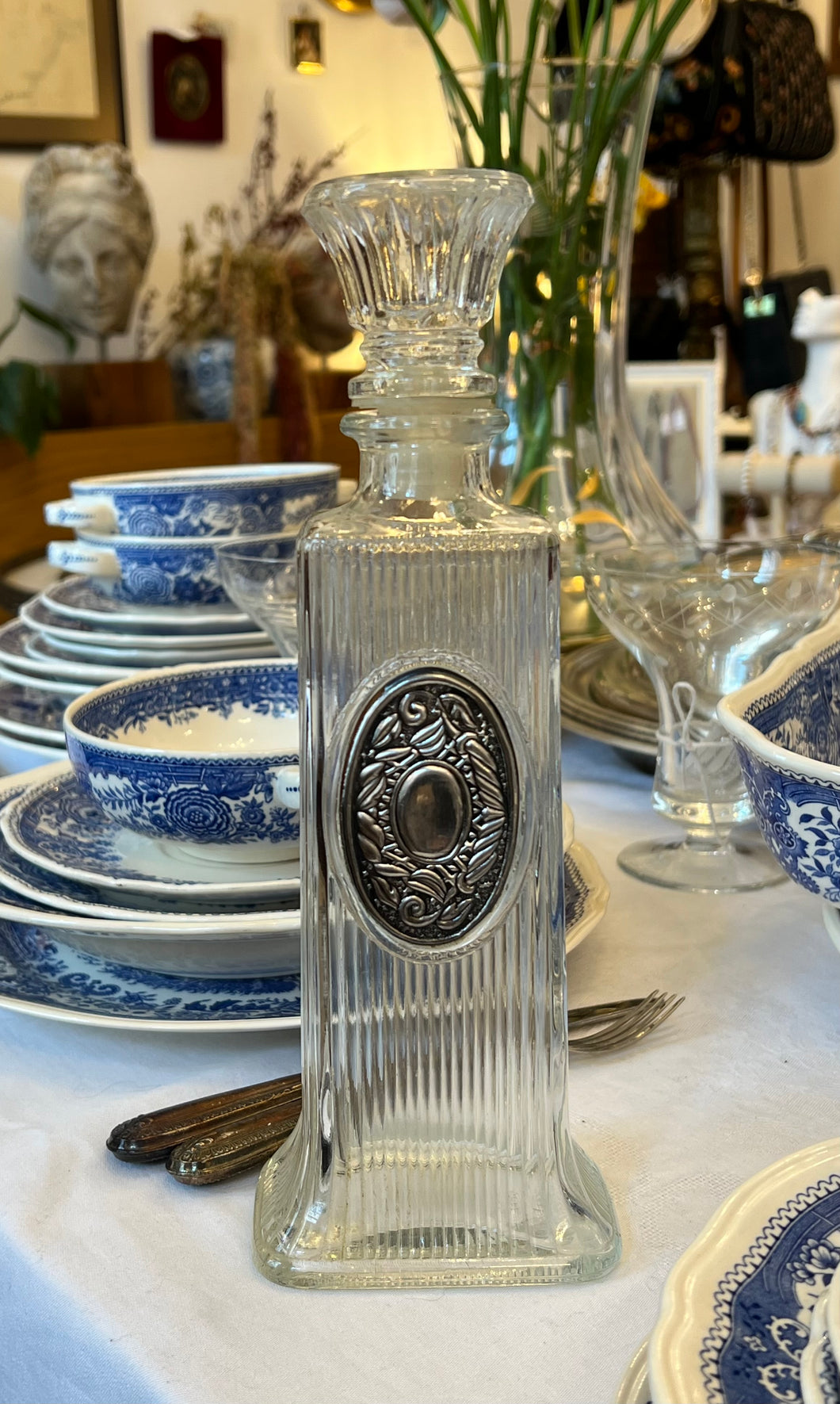 Sticlă din cristal și medalion argint, cca. 1910