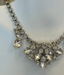 Colier statement vintage cu cristale, cca. anii ‘80