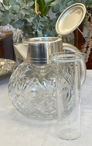 Carafă vintage din cristal și argint, cca. anii ‘50