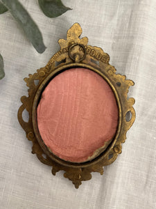 Mini-tablou vintage cu ramă din bronz, Italia, cca. anii ‘70