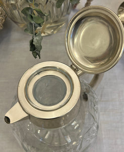 Carafă vintage din cristal și argint, cca. anii ‘50
