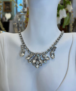 Colier statement vintage cu cristale, cca. anii ‘80