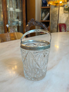 Recipient vintage din cristal și argint 800, cca. anii ‘30