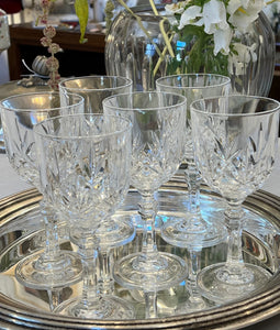 Set vintage de 6 pahare din cristal, cca. anii ‘70