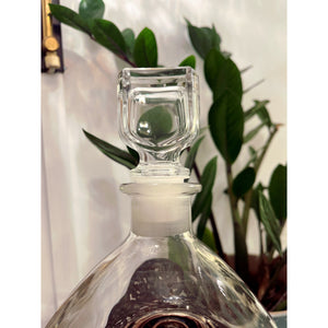 Sticla pentru whiskey din cristal si detalii din argint 925