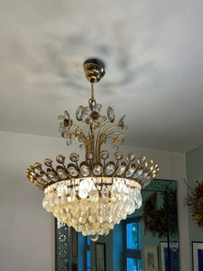 Candelabru vintage din bronz și cristale, cca. anii ‘70