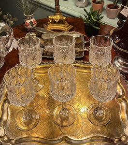 Set de 6 pahare de vin alb cristal