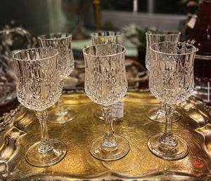 Set de 6 pahare de vin alb cristal